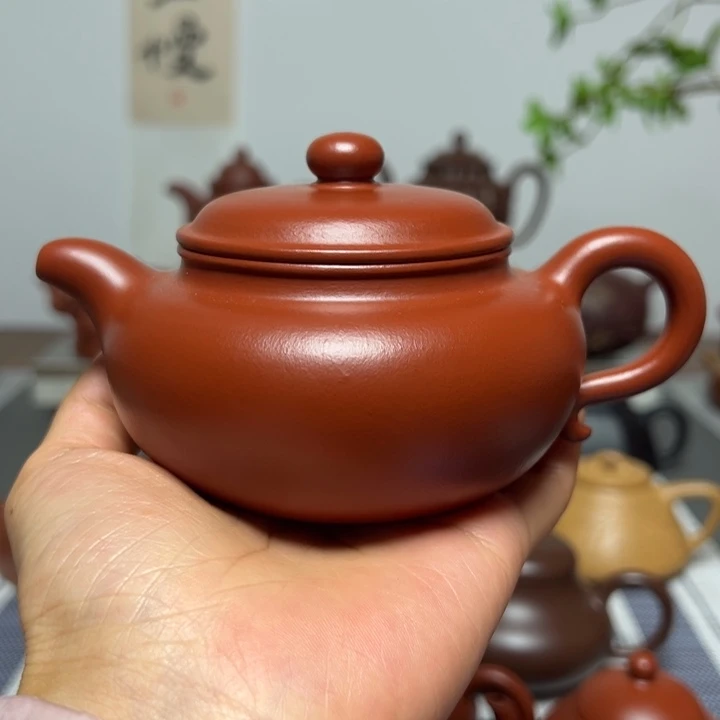 紫砂茶壶230cc全手工仿古朱泥