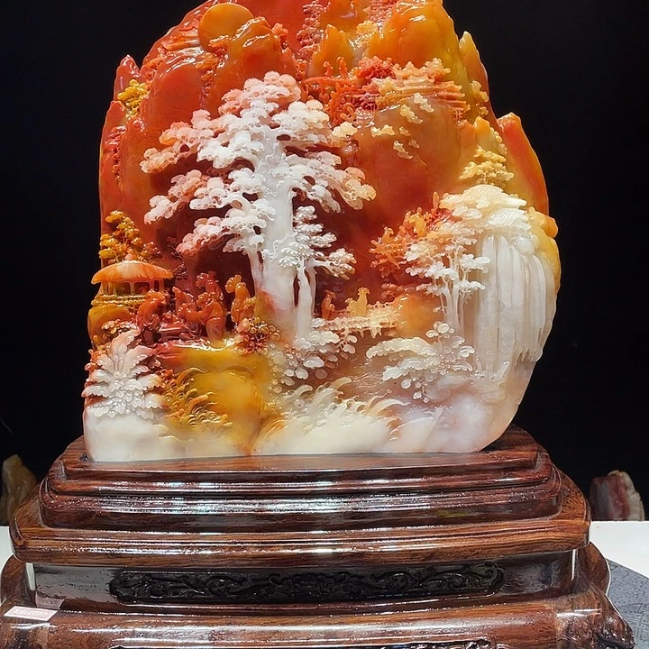 刘***晨寿山石山水画作品欣赏