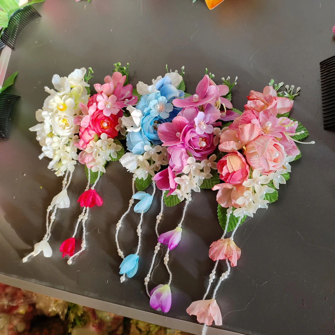 云南傣族女民族风头饰超仙头花纯手工制作新款