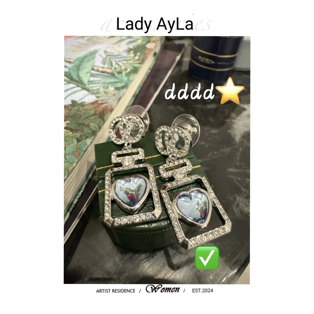 925银合成锆石耳饰 香水瓶轻奢时尚耳钉AL815