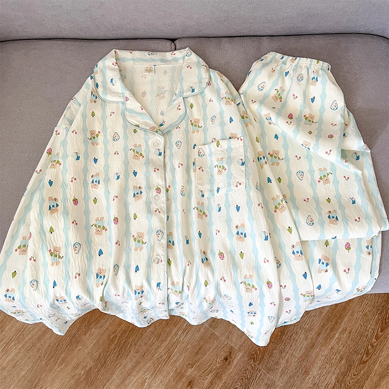 睡衣女款爆款2025新款春秋款长袖洋气女士家居服套装大码外出可穿