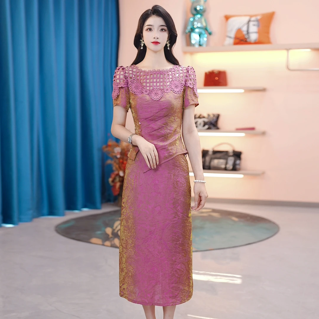 【SJYH1959】夏季新款套装裙两件套时尚优雅减龄洋气套装