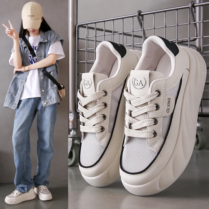 2025年新款网面网鞋夏款休闲鞋子女韩版百搭透气女鞋G5702