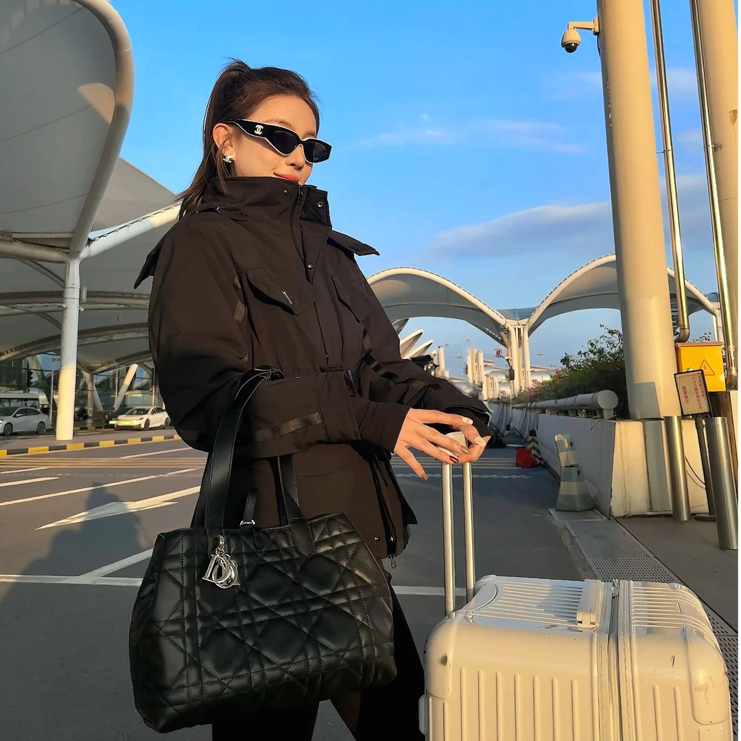 ZM-SaTEMPLE0*“”史幂斯猎装夹克“”女黑色百搭连帽潮流设计外