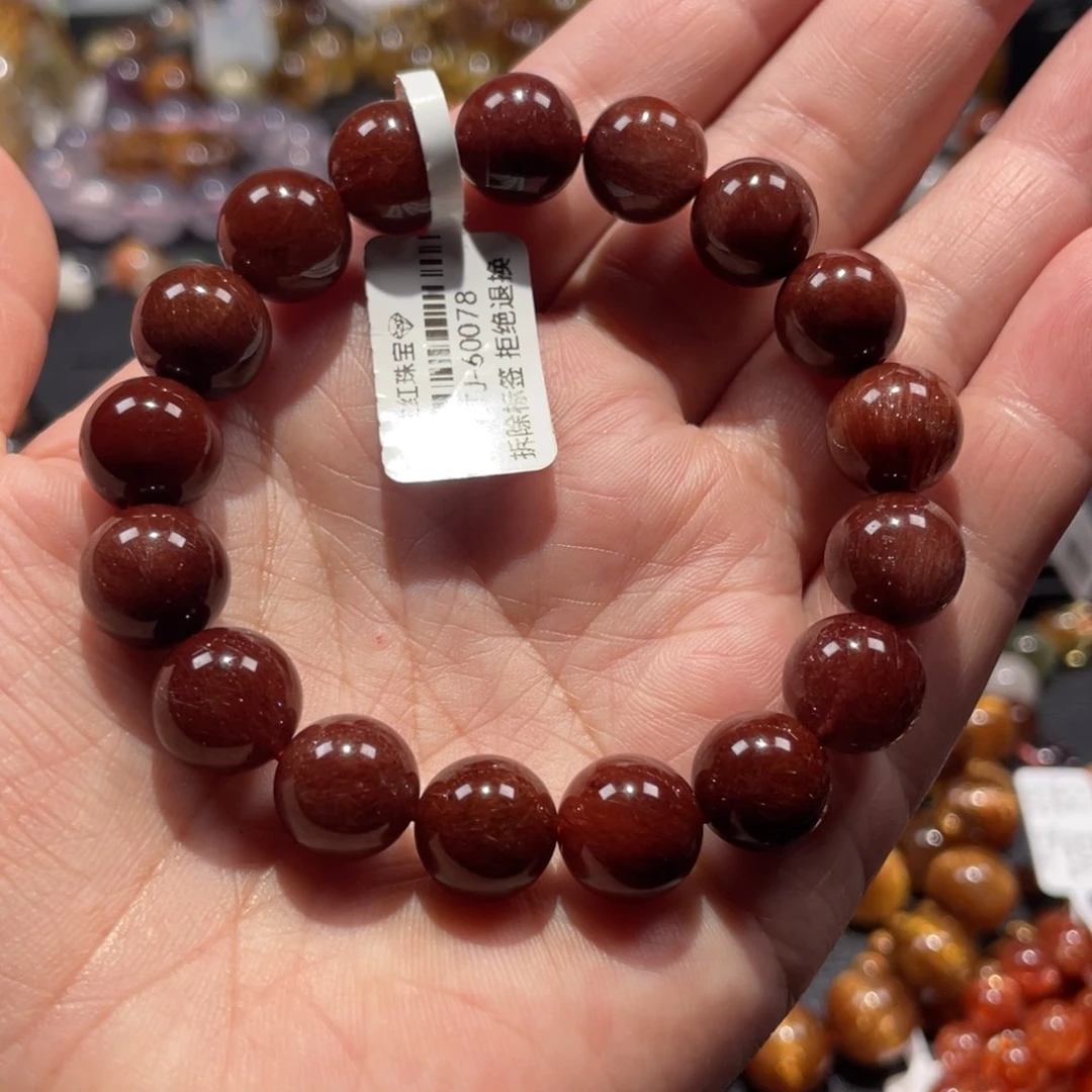 水晶手链未镶嵌红发晶11.5mm左右