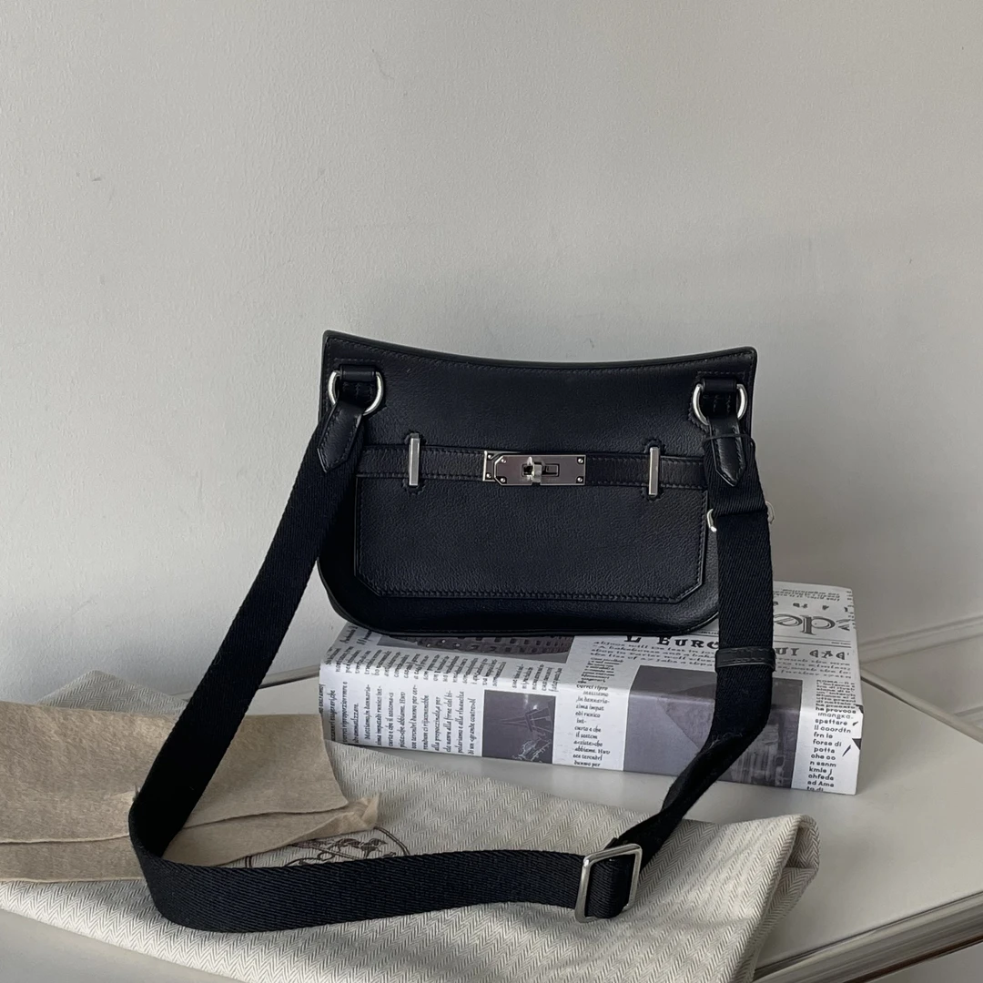 99新 Hermes/爱马仕 AZUL-Hermes 黑银EC皮吉普赛mini单肩/39219