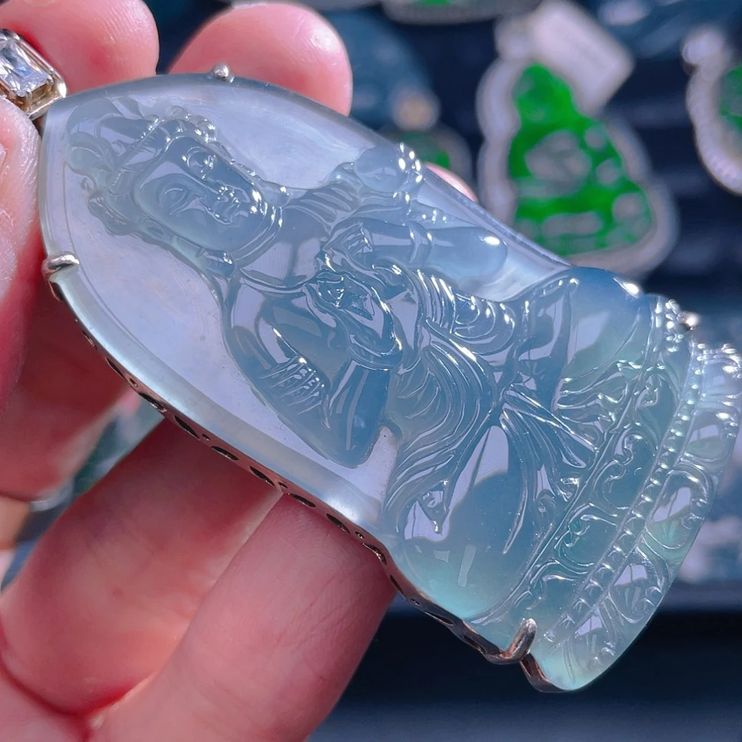 颈饰银S925镶嵌翡翠