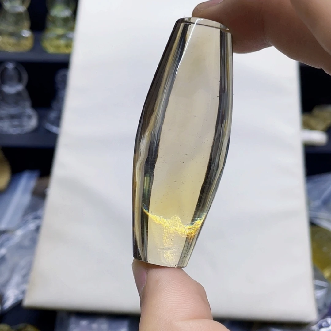 未镶嵌颈饰水晶黄水晶路路通桶珠天珠吊坠