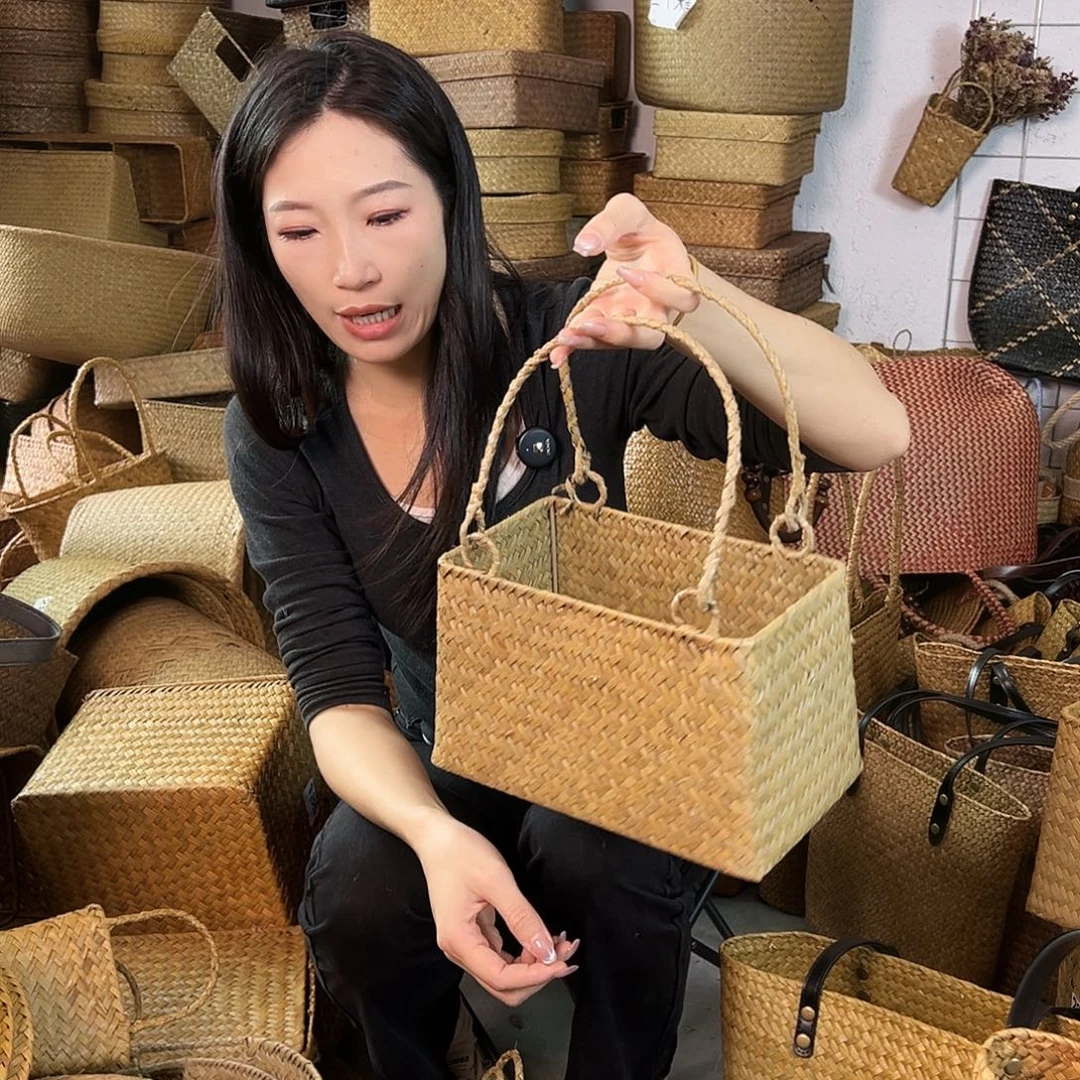 编织带草编包/草编收纳盒微瑕疵