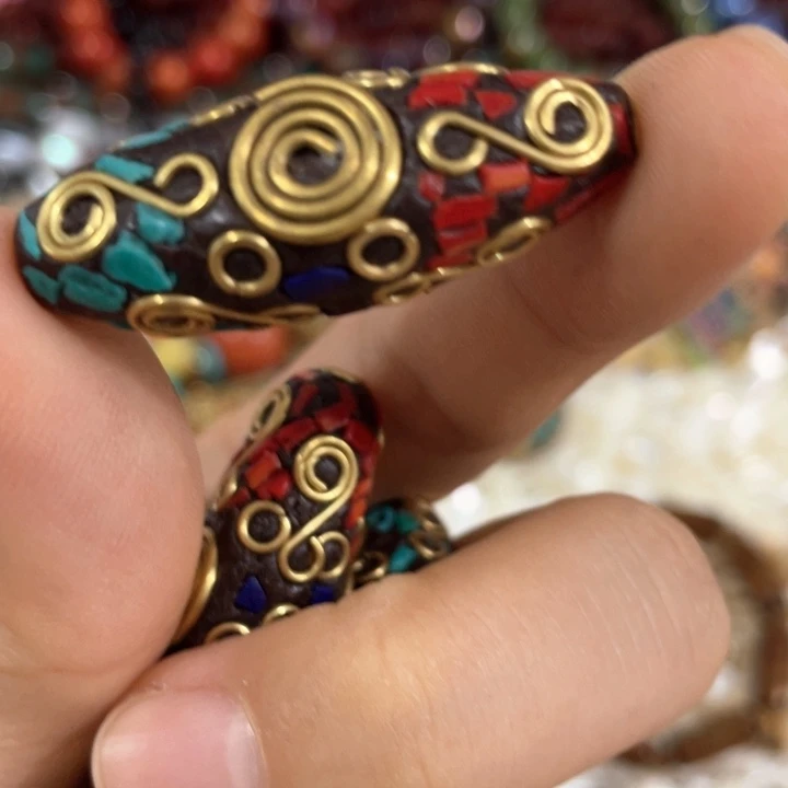 大理石磁石一个尼泊尔天珠