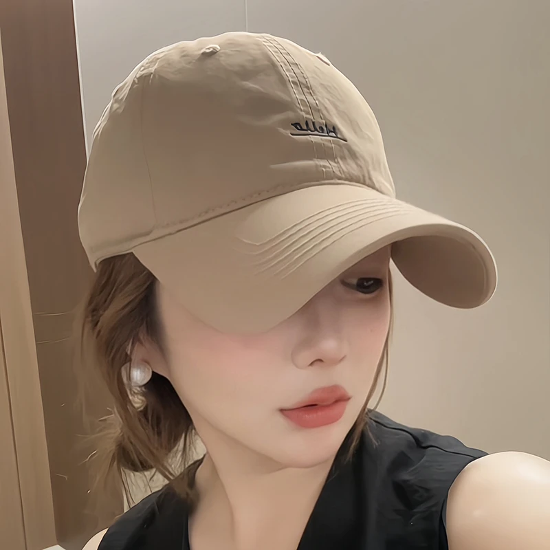 薄款夏季简约棒球帽韩版女大头围显脸小运动百搭休闲遮阳鸭舌帽子