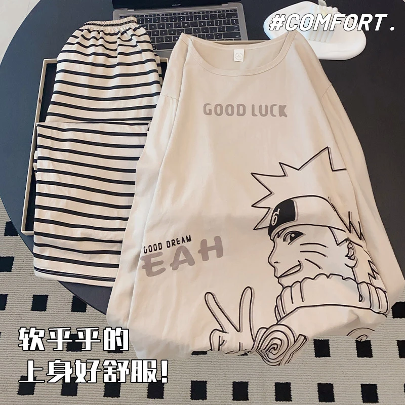 男士睡衣春秋季纯棉长袖卡通青少年大码秋冬天2025新款家居服套装