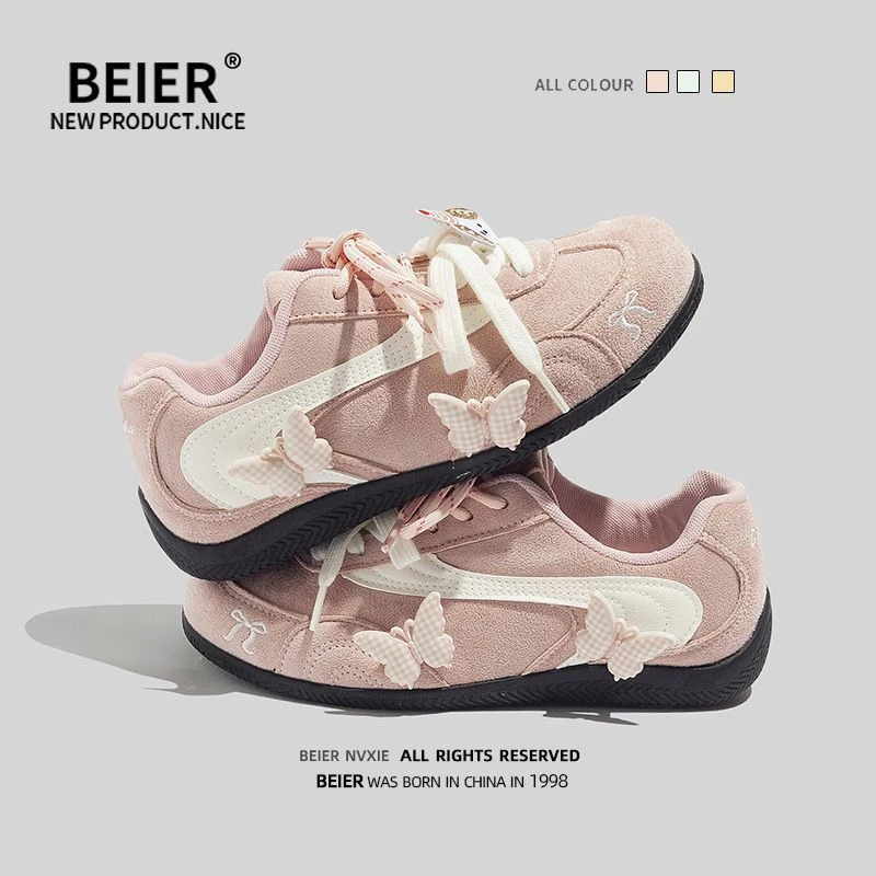 BEIER运动百搭德训鞋简约板鞋2025秋季新款轻便休闲鞋子女鞋7203