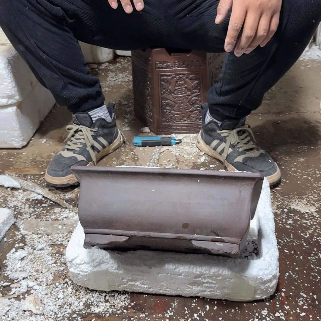 紫砂花盆口径26.18.10口径