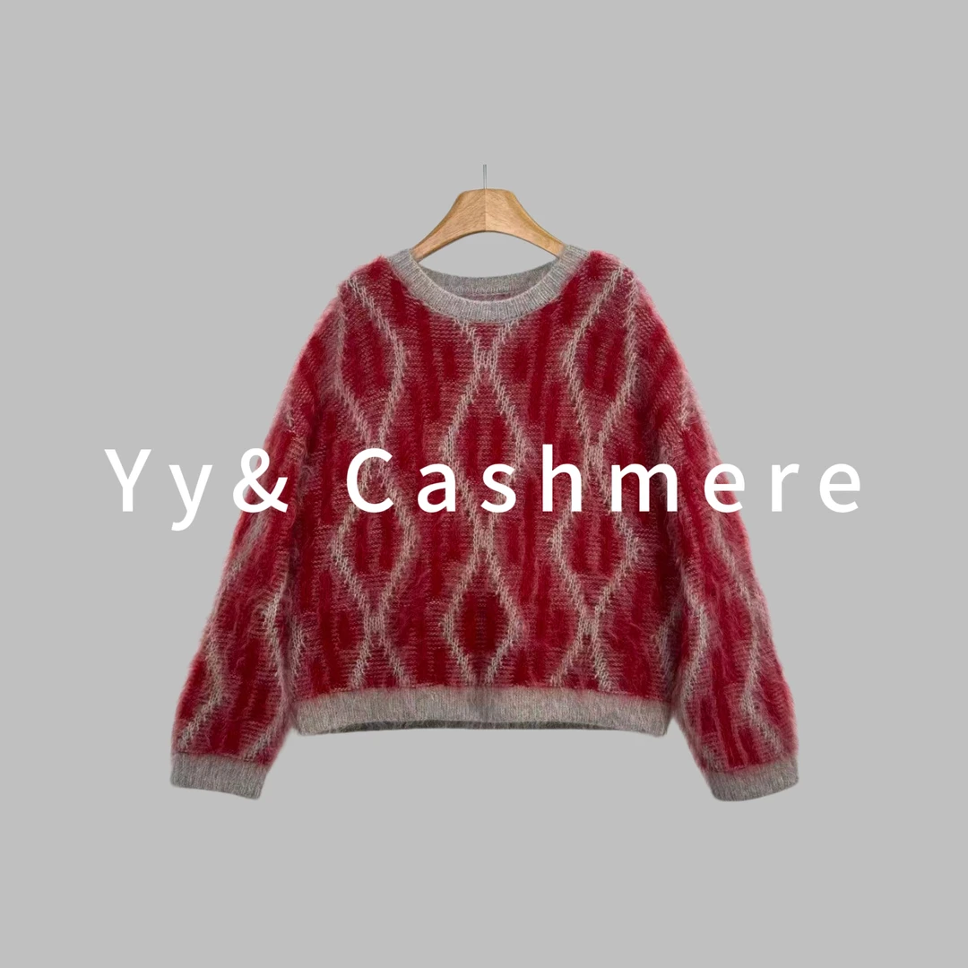 Yy& Cashmere【信号灯】100山羊绒拉绒加厚圆领设计师款秋冬新品