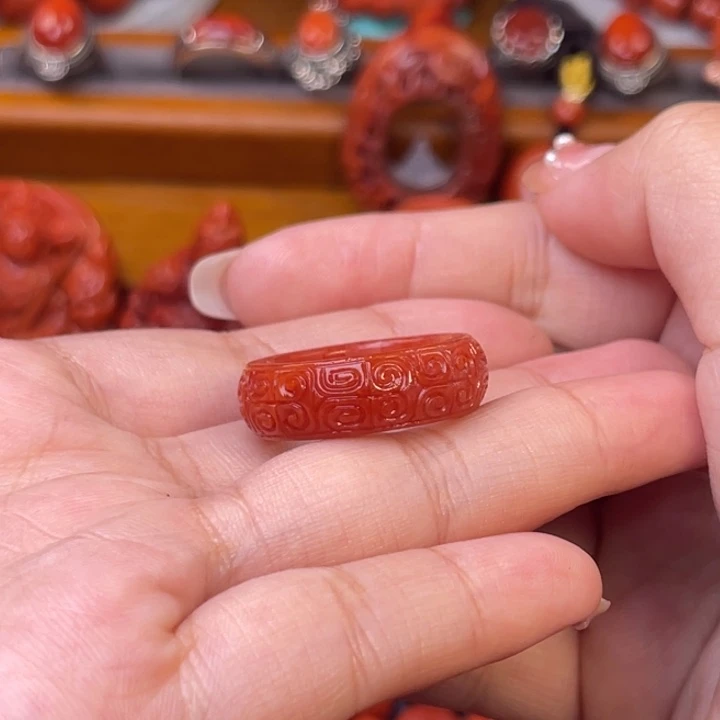 洗***澡未镶嵌川料瓦西回纹配饰南红玛瑙