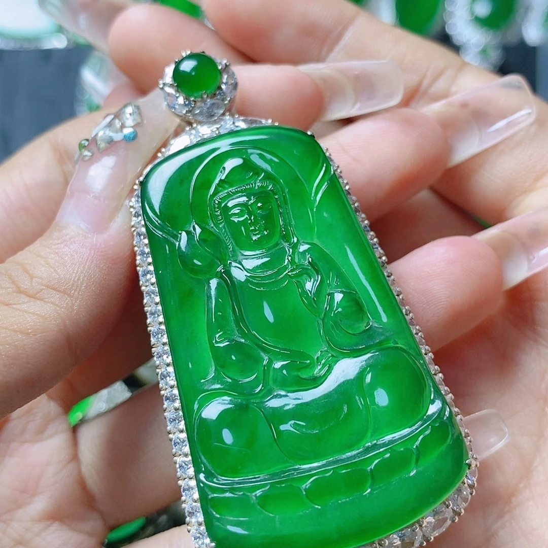 翡翠银S925镶嵌颈饰