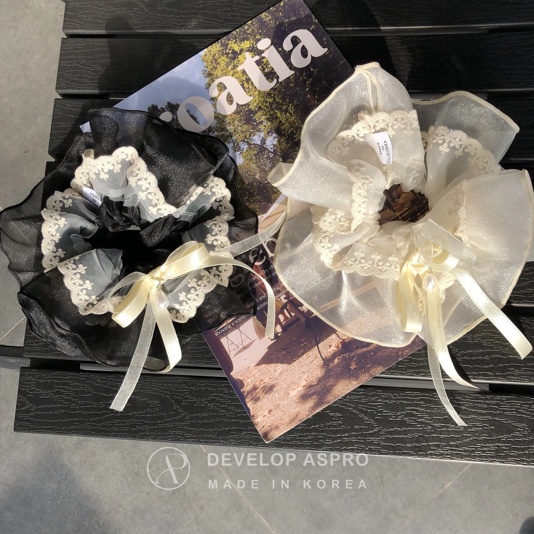 【现货 ASPRO原创设计款】韩国正品上新少女蕾丝蝴蝶结大肠圈AP88