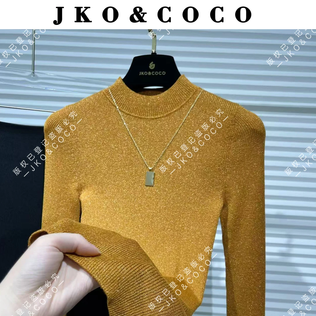 JKO&COCO【日出东升】意大利水晶纱夏季薄款时尚百搭针织衫上衣