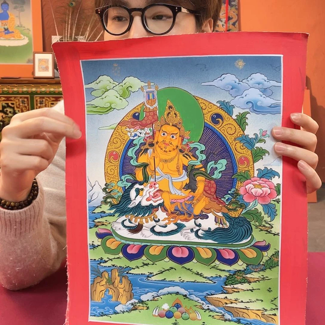 装裱画25×35财宝天纯手绘