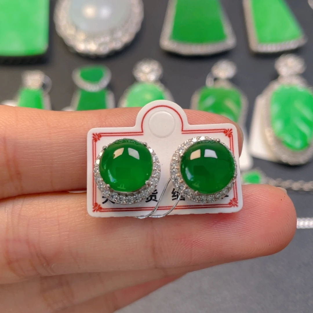 翡翠银S925镶嵌颈饰