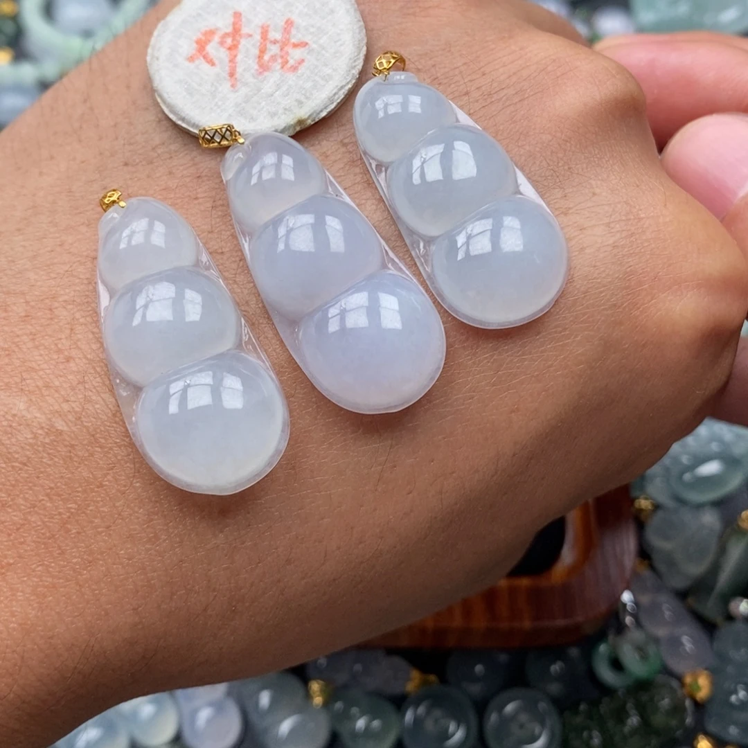 翡翠18K金镶嵌颈饰多样性发货拍一发一