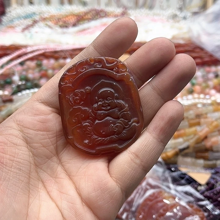 玛瑙/玉髓珠宝半成品未镶嵌恋*由玛瑙雕刻吊坠