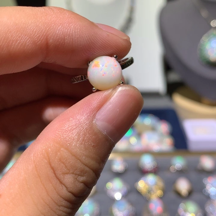 合金欧泊欧泊戒指