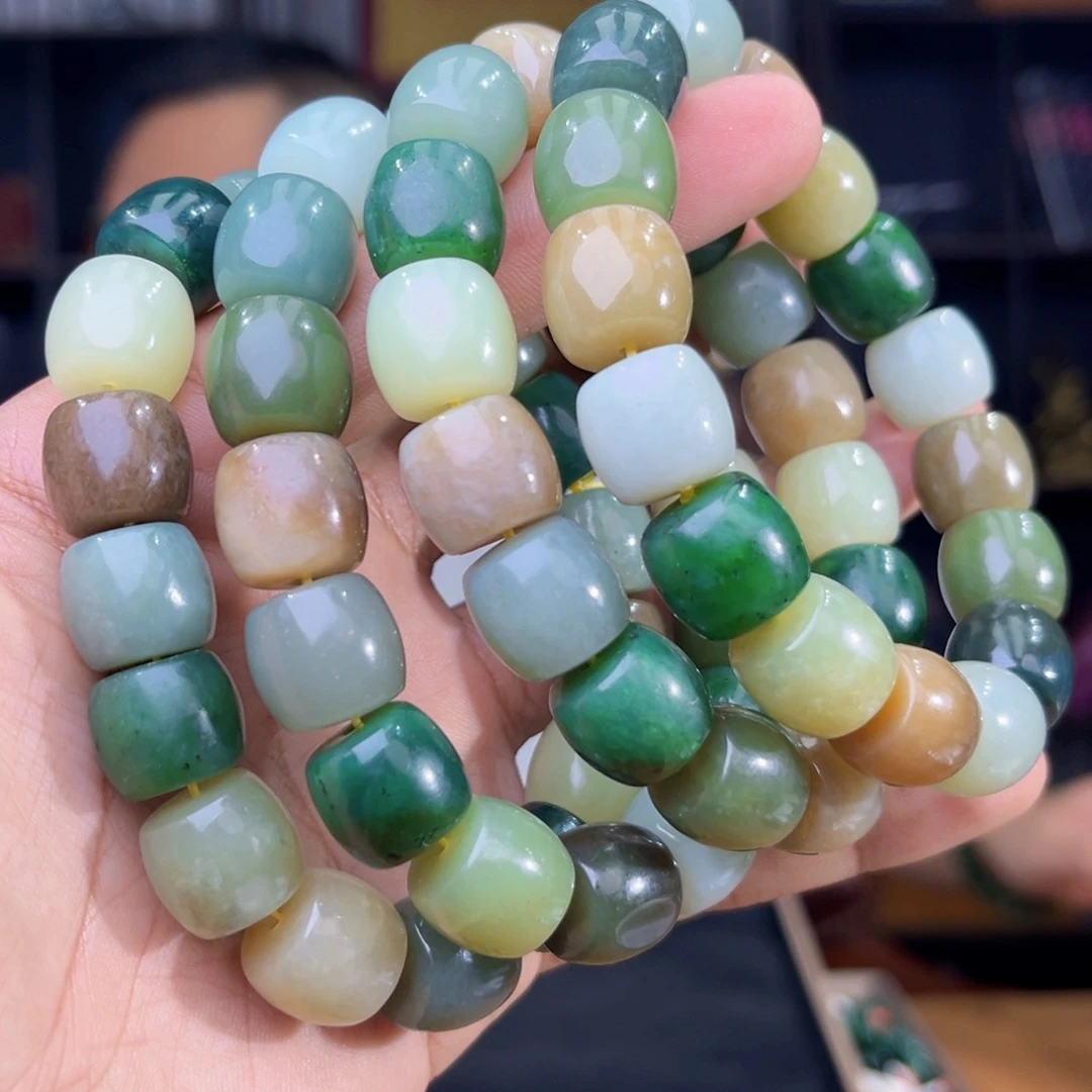 和田玉未镶嵌手串天然和田玉多宝手串卡14多样性发其一微瑕