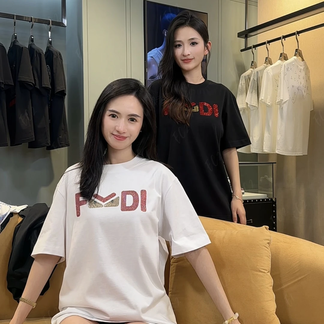 【镶钻小恶魔】夏季潮牌男女时尚休闲纯棉百搭宽松圆领短袖T恤00882