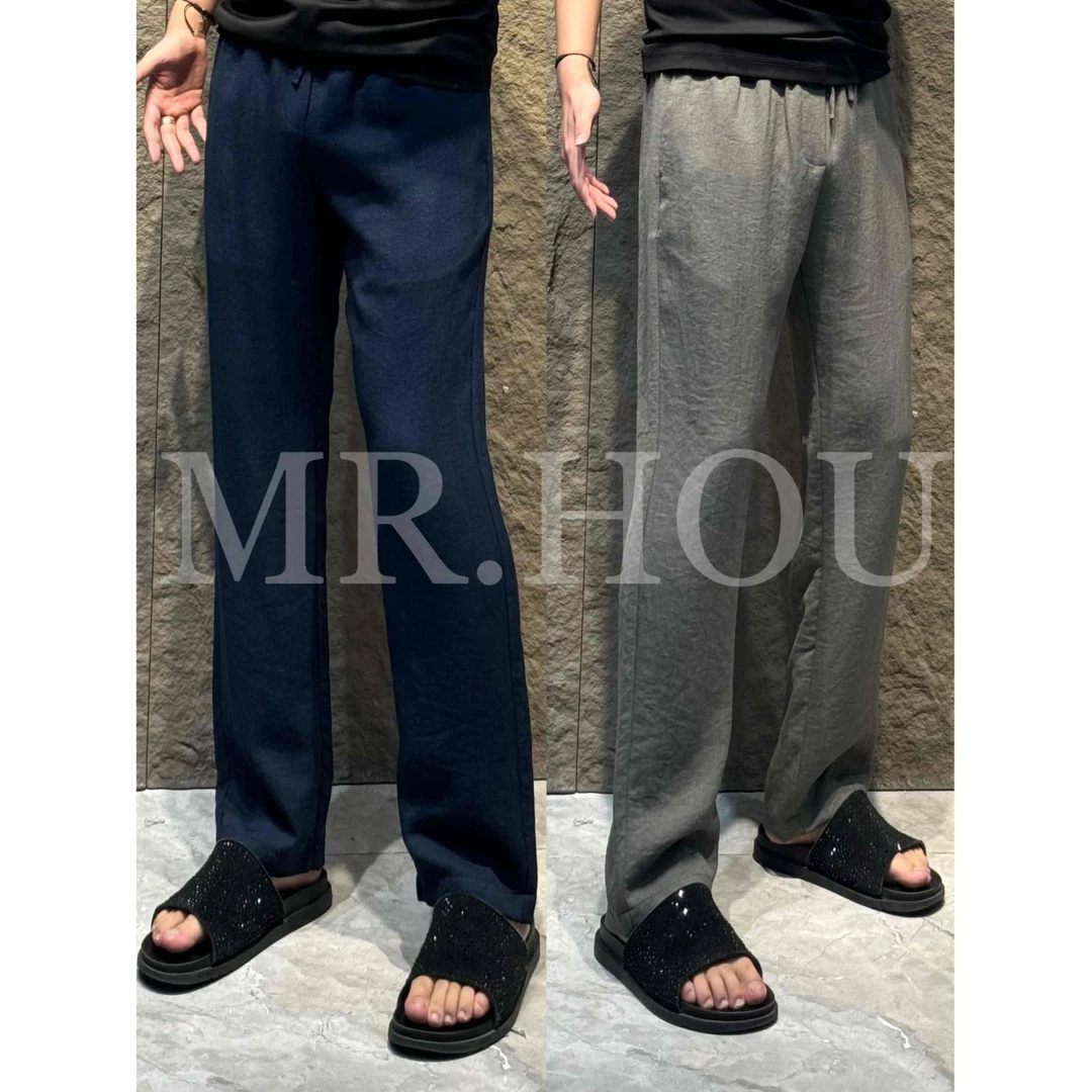 【ZG】25011-2 “麻型天丝”莱赛尔天丝亚麻混纺褶皱高级感休闲裤