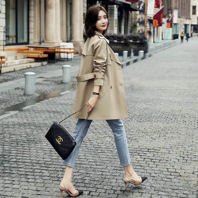 今年流行休闲风衣女小个子短款2025春秋季显瘦高级感A字卡其外套