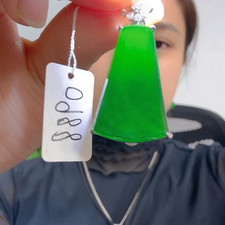 雾***山翡翠银S925镶嵌吊坠(不含链)