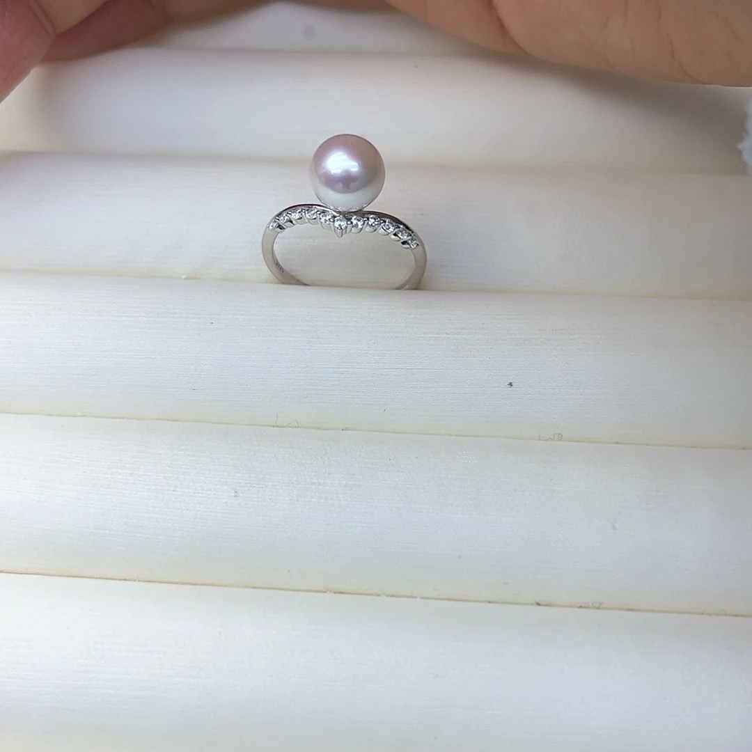 淡水珍珠戒指银S925镶嵌