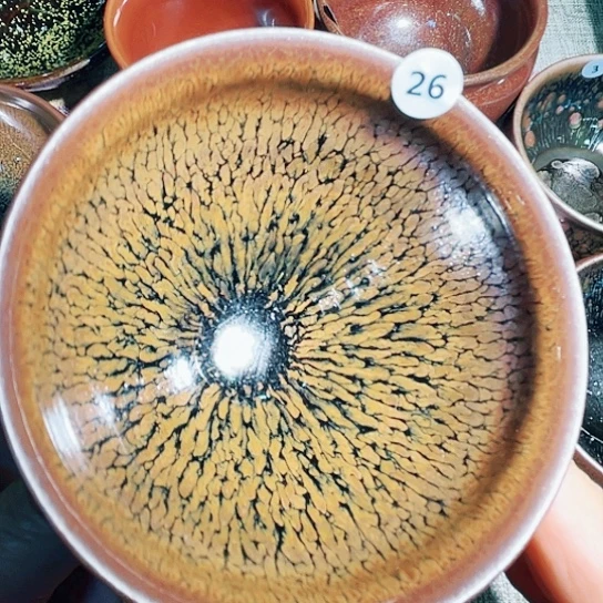 茶盏龙窑柴烧小束口兔豪8.1口径