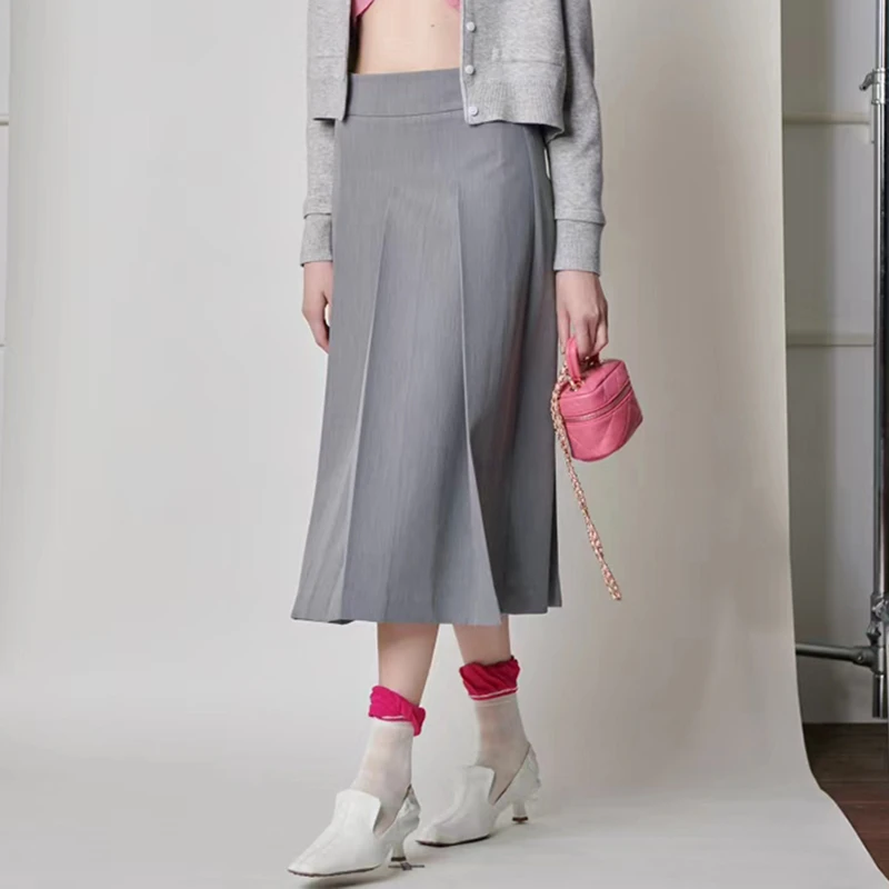 38974【碧K系列】通勤百褶显瘦半身裙LA6077