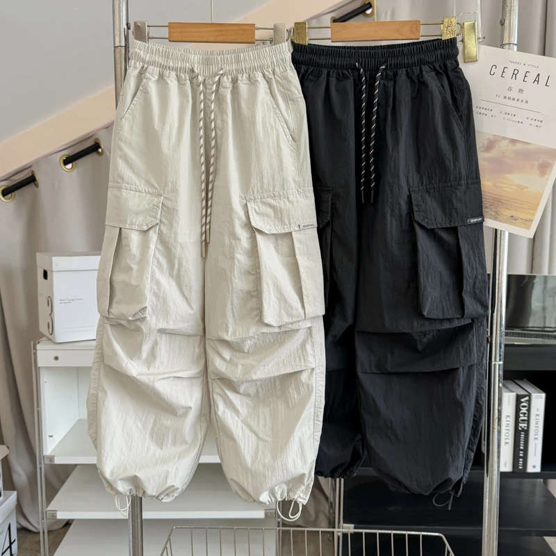 2025夏季韩版新款女童工装裤中大童可收口直筒裤超薄透气速干长裤