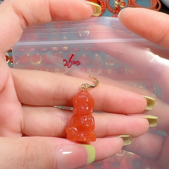 南红玛瑙银S925镶嵌吊坠