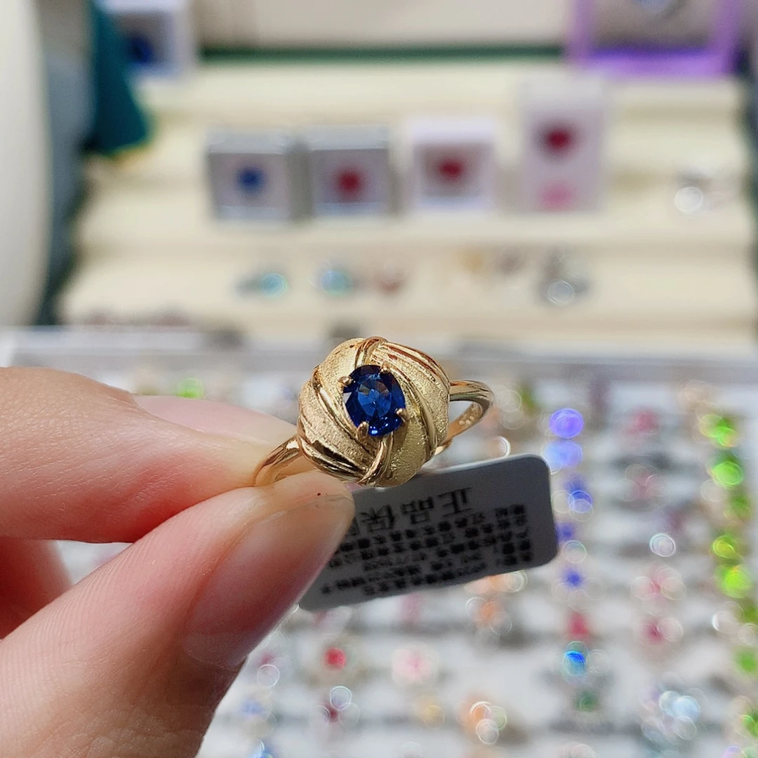 戒指戒指蓝宝石银S925镶嵌