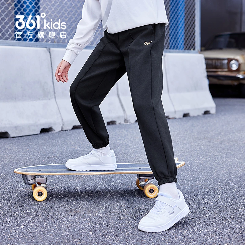 361°kids儿童裤子2025年秋季学生休闲户外针织长裤