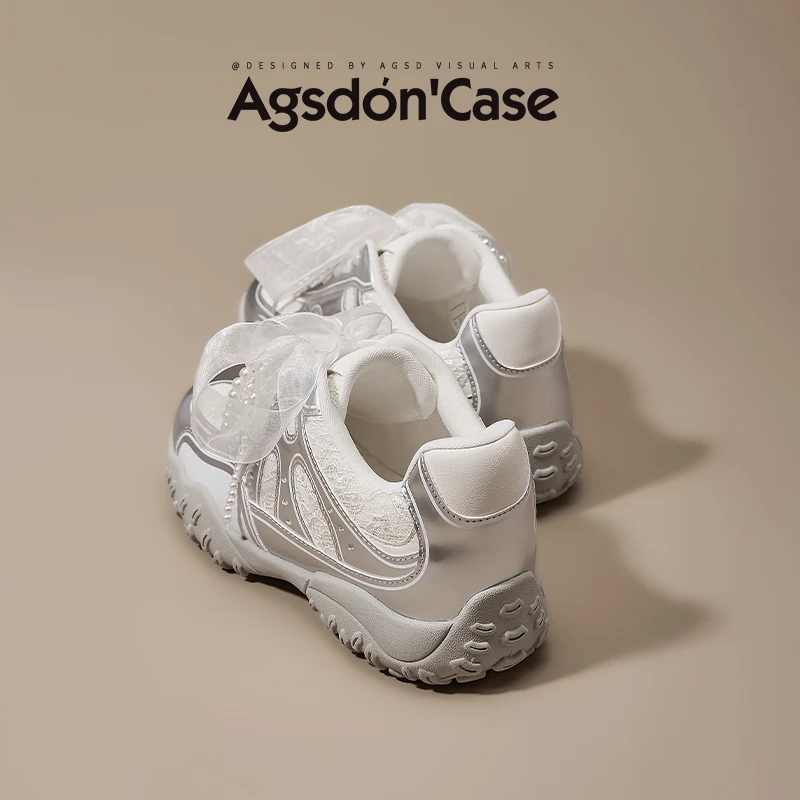 ~奥古狮登芭蕾风德训鞋女2025新款秋冬网面透气时尚百搭阿甘女鞋W