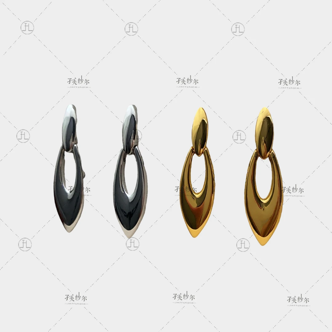 铜合金耳饰 水滴镂空欧美冷淡风耳环