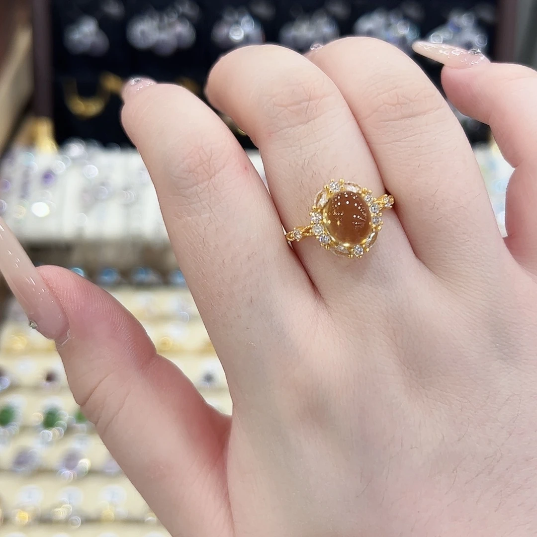 小****银S925镶嵌戒指水晶