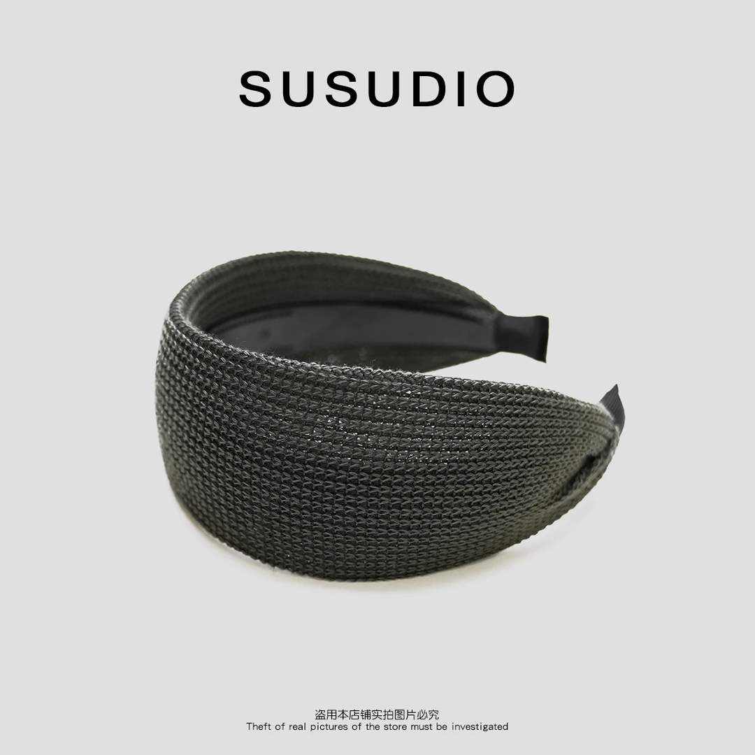 SUSUDIO③ 复古针织宽边发箍女高颅顶显脸小简约百搭头饰20015