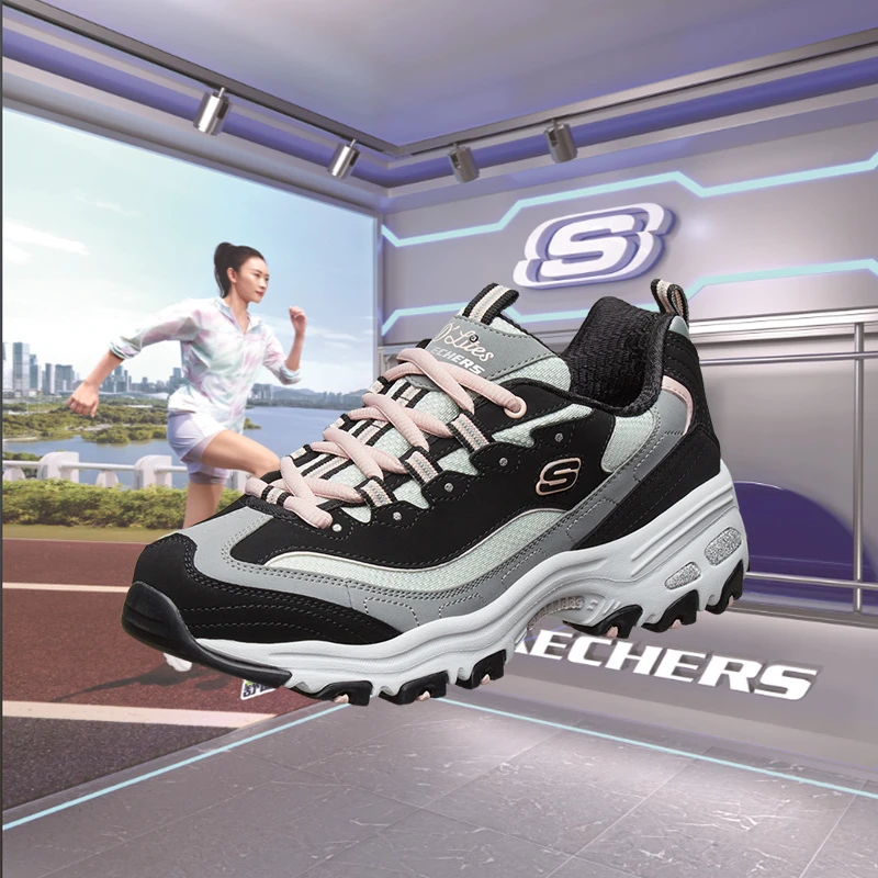 斯凯奇【黑糖牛乳】女鞋老爹鞋百搭轻便熊猫鞋女款鞋子休闲运动鞋