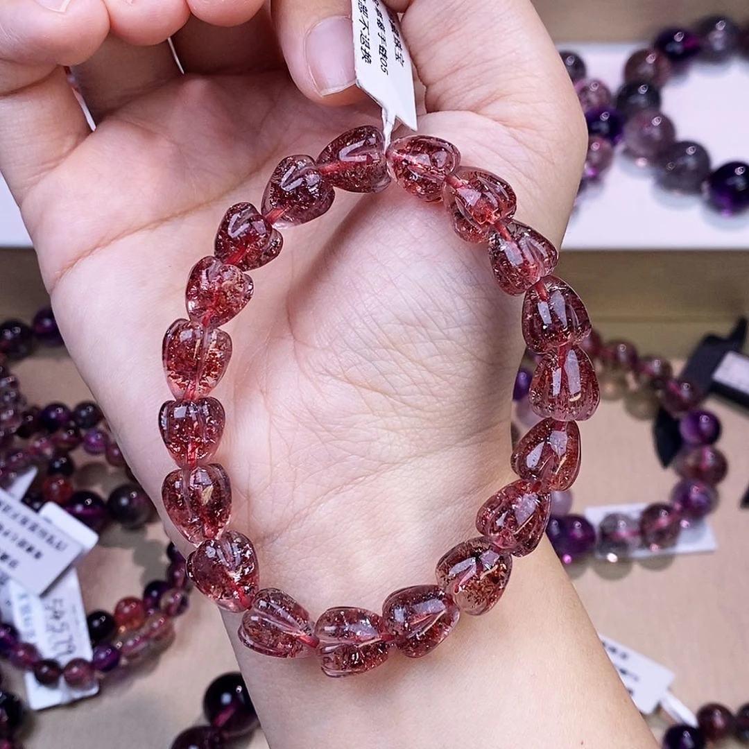 未镶嵌手串水晶金草莓超七9.5mm