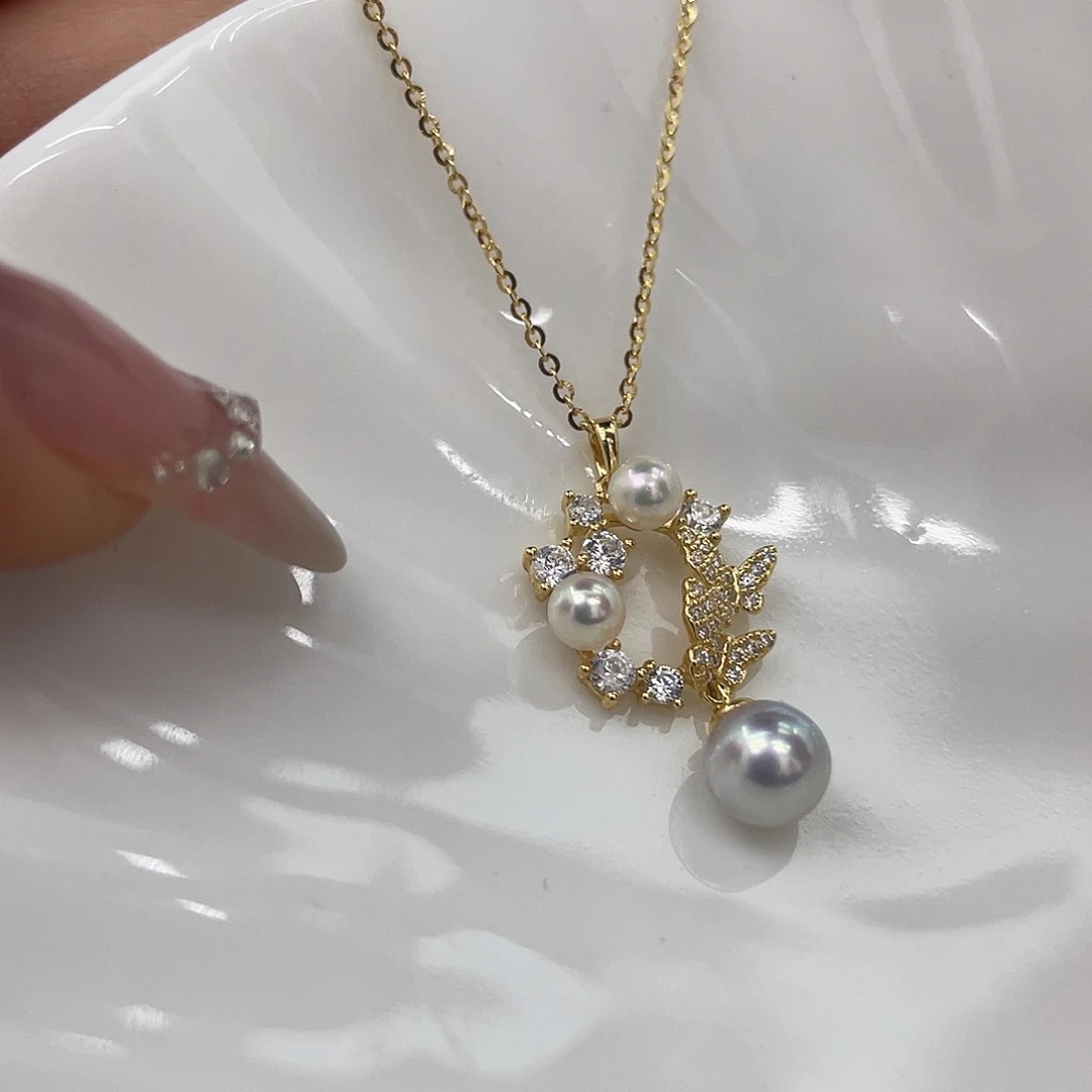 颈饰银S925镶嵌海水珍珠