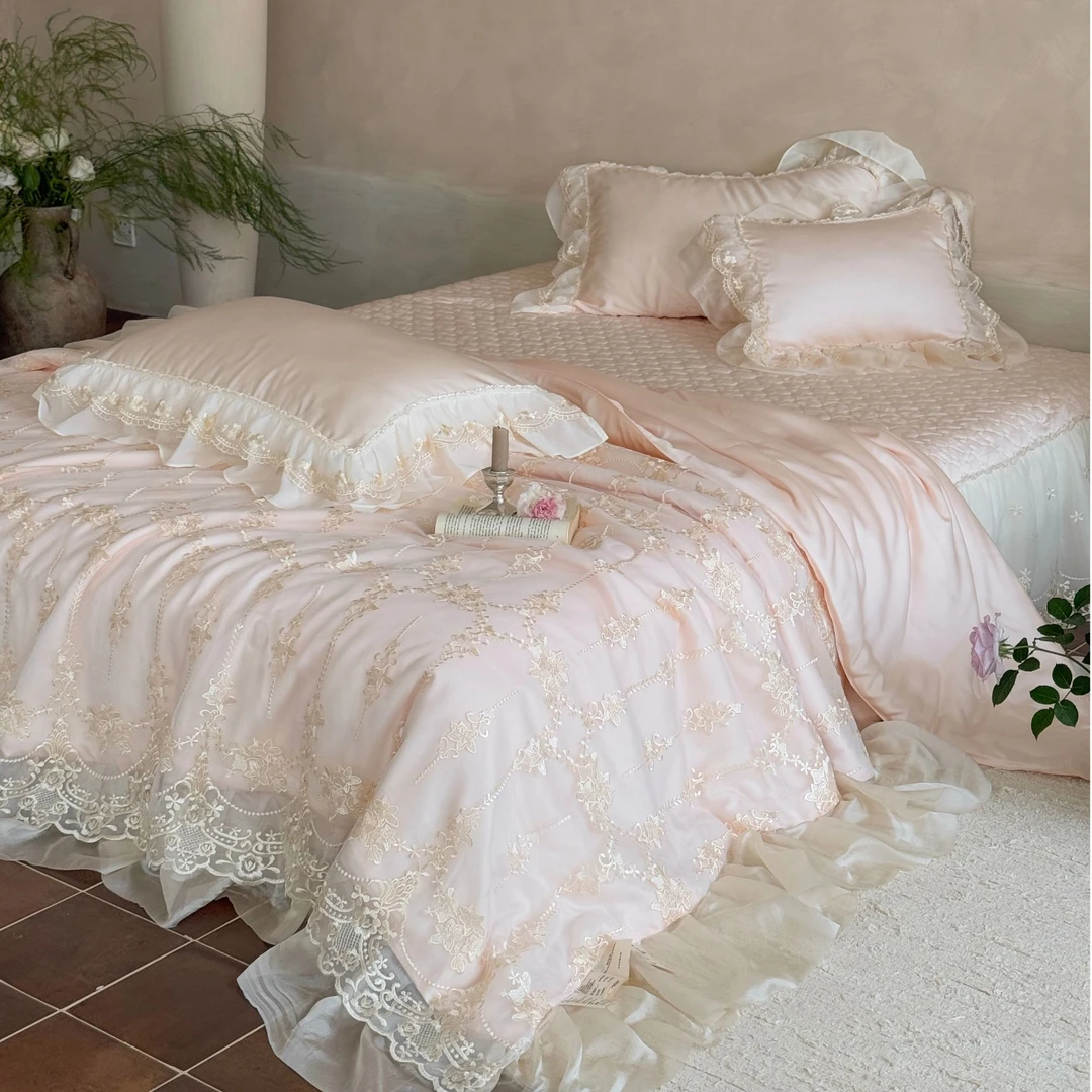 （夏被四件套）富家千金-高奢空调被床盖夏被四件套兰精天丝夏凉被