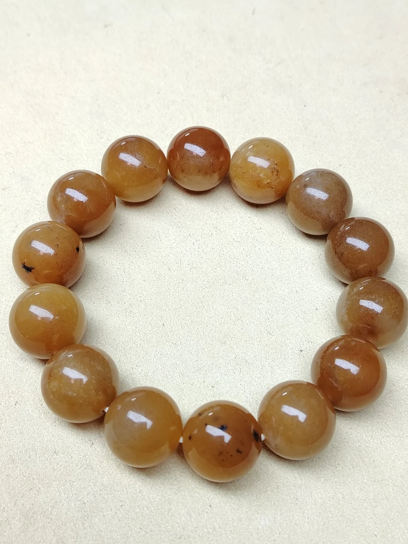 和田玉新疆红糖卡15mm