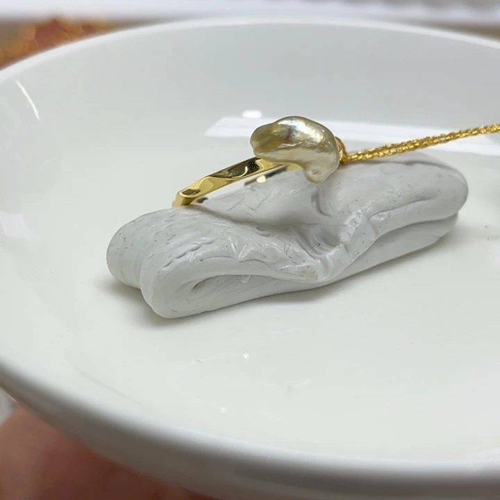 银S925镶嵌戒指海水珍珠11号